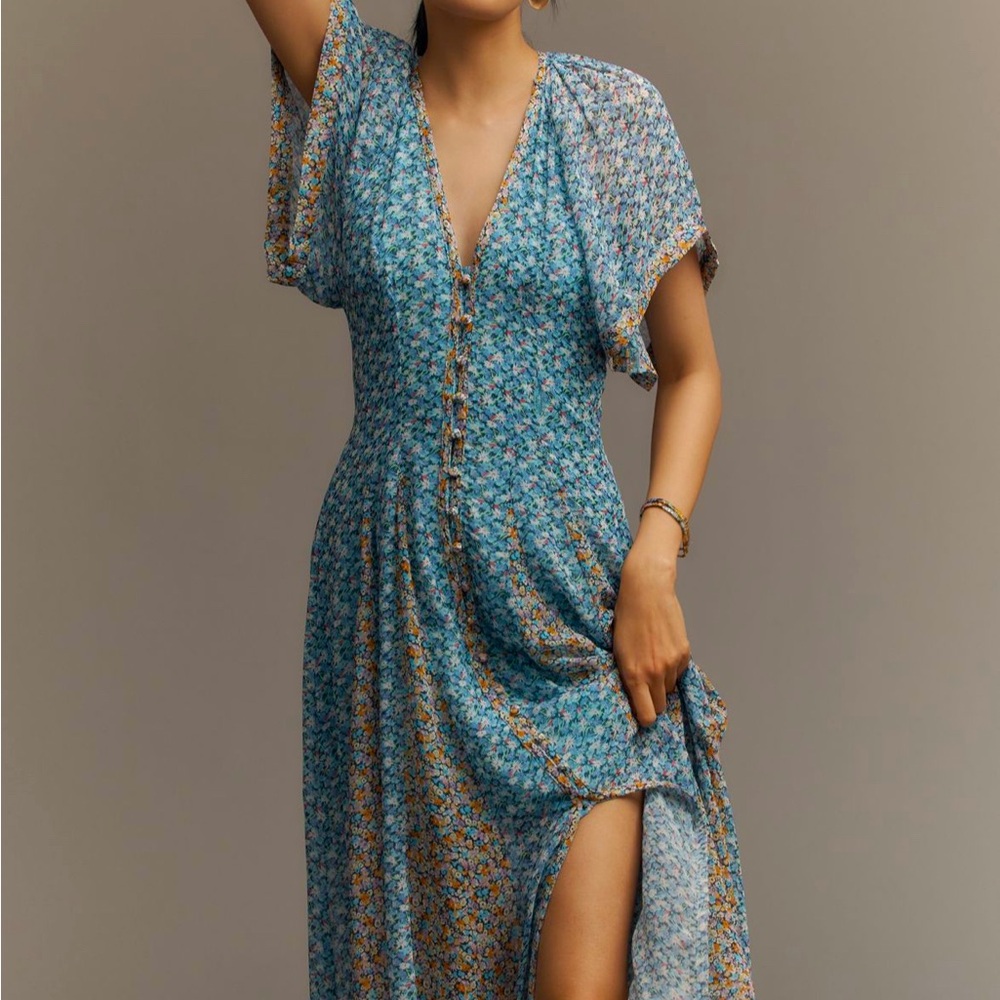 Maeve - By Anthropologie Pleated Smocked
Maxi Dress - NWT
